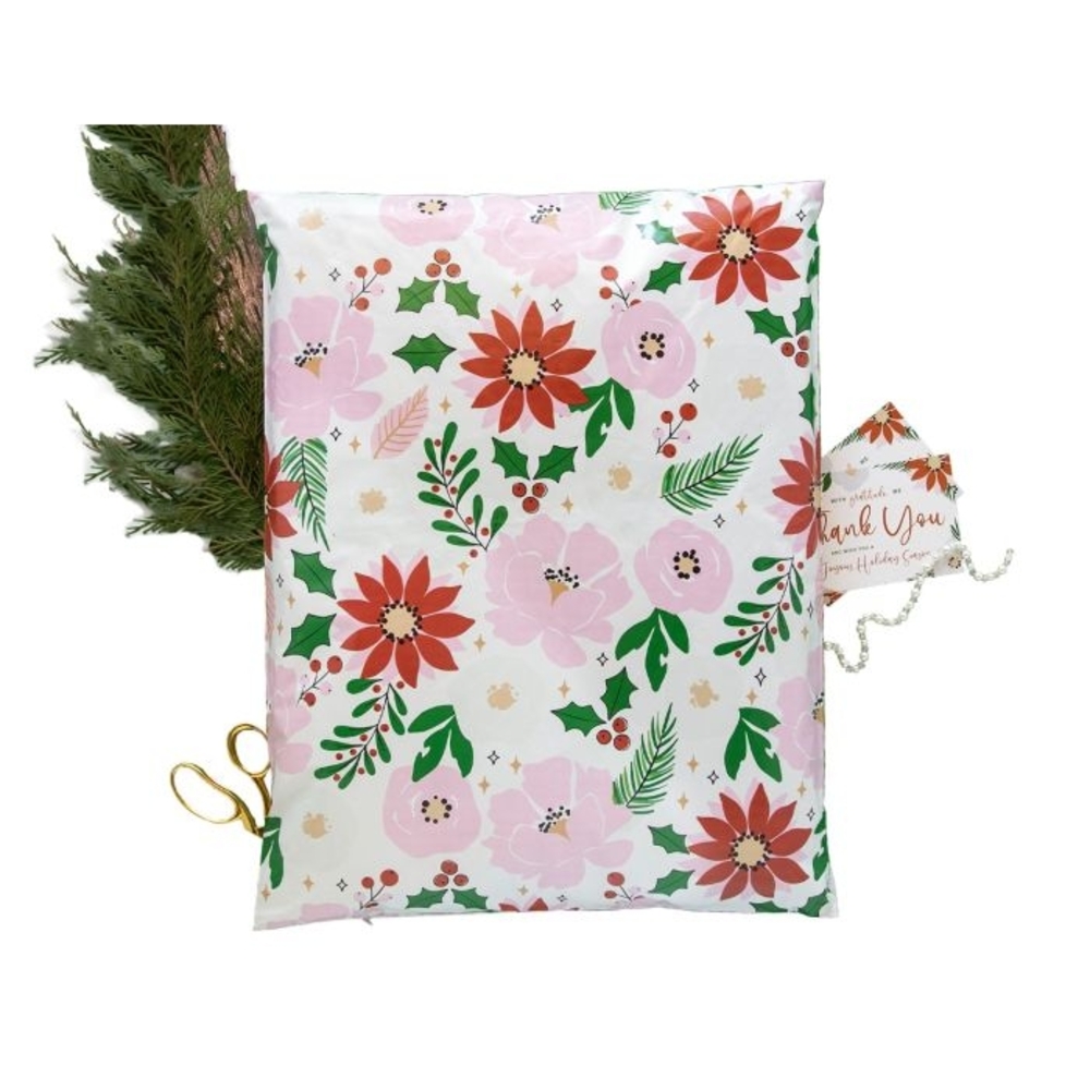 10 19" By 24" Floral Holiday Pollymailers